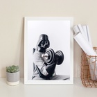 Quadro Musculação - Darth 45x34cm - Com Vidro Moldura Branca