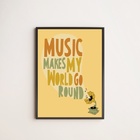 Quadro Music Makes My World Go Round 24x18cm - Com Vidro Mold