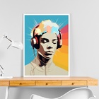 Quadro Música - Curtindo O Som 33x24cm Moldura Preta