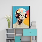 Quadro Música - Curtindo O Som 45x34cm Moldura Preta