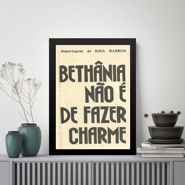 Quadro Música Mpb - Bethânia 45x34cm Moldura Preta