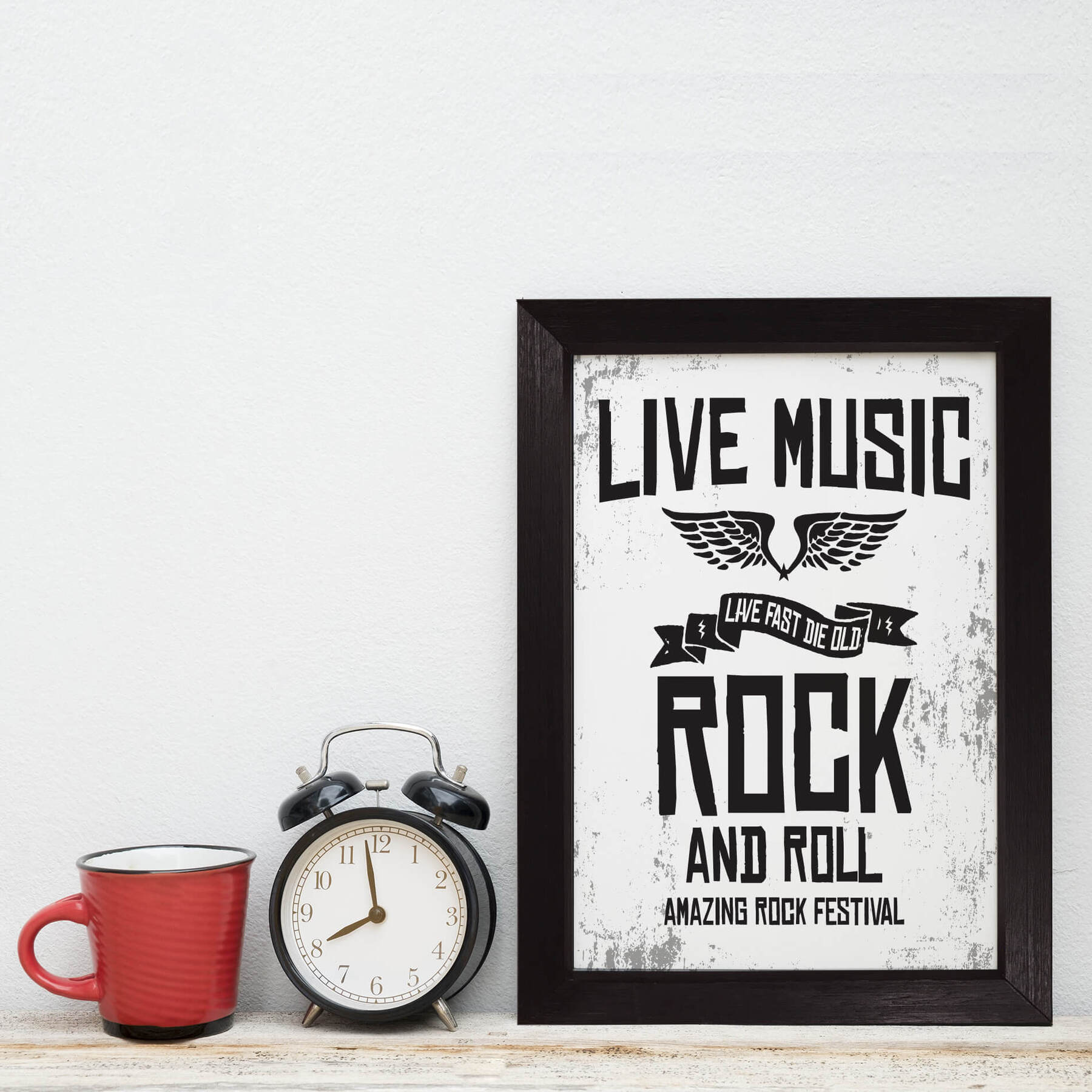 Quadro Musica Rock Live Music 22x32 Moldura Preta | Leroy Merlin