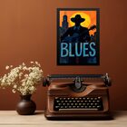 Quadro Músico Blues - Vintage 45x34cm - Com Vidro Moldura Pre