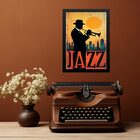 Quadro Músico Jazz - Homem Com Trompete 45x34cm Moldura Preta