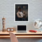 Quadro Músico Saxofone - Jazz 45x34cm Moldura:madeira Preta