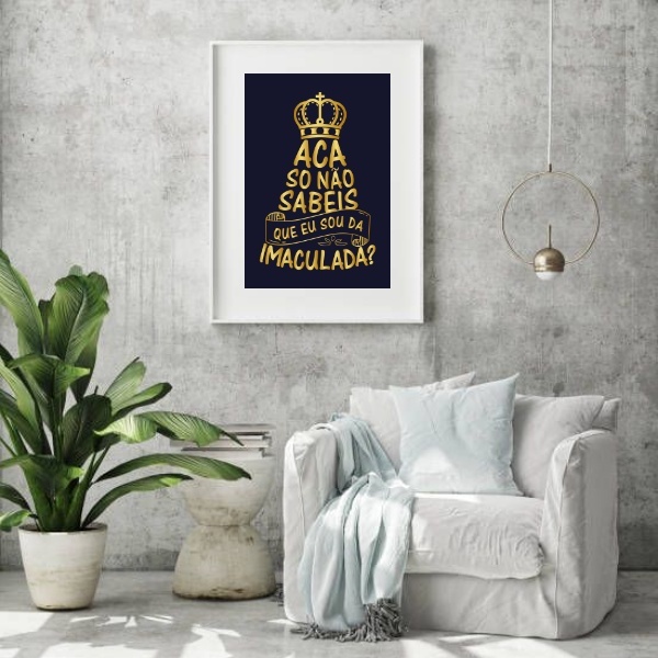 Quadro N. S. Aparecida Acaso Não Sabeis - 60x48cm Moldura:mad