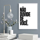 Quadro Não Duvide De Você 24x18cm - Com Vidro Moldura Preta