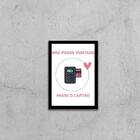 Quadro Não Passe Vontade, Passe O Cartão 45x34cm - Com Vidro