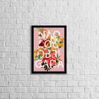 Quadro Não Sou Obrigada Fundo Rosa 24x18cm - Com Vidro Moldur