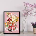 Quadro Não Sou Obrigada Fundo Rosa 24x18cm - Com Vidro Moldur