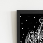 Quadro Nascimento De Jesus Cristo Moldura Preta 60x40cm