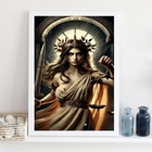 Quadro Nêmesis - Deusa Da Vingança 45x34cm Moldura Branca