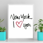 Quadro New York - I Love You 24x18cm - Com Vidro Moldura Bran