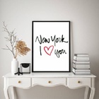 Quadro New York - I Love You 33x24cm Moldura Branca