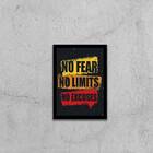 Quadro No Fear, No Limits, No Excuses 45x34cm - Com Vidro Mol