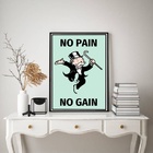 Quadro No Pain No Gain – Sr. Monopoly 24x18cm - Com Vidro Mol