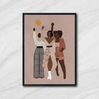 Quadro No Racism 33x24cm - Com Vidro Moldura:madeira Preta