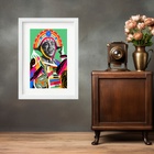 Quadro Nordestino Sanfoneiro - 60x48cm Moldura Branca