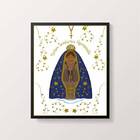 Quadro Nossa Senhora Aparecida 24x18cm - Com Vidro Moldura:ma