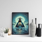 Quadro Nossa Senhora Aparecida - Mar 24x18cm Moldura Preta