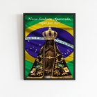 Quadro Nossa Senhora Aparecida Rogai Por Nós 33x24cm Moldura: