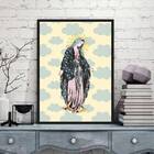 Quadro Nossa Senhora Com Nuvens 24x18cm - Com Vidro Moldura:m