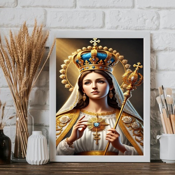 Quadro Nossa Senhora Da Conceição 45x34cm Moldura Preta