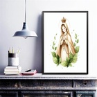 Quadro Nossa Senhora De Fátima Minimalista 45x34cm - Com Vidr