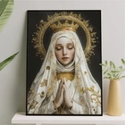 Quadro Nossa Senhora De Fátima - Ouro 24x18cm - Com Vidro Mol