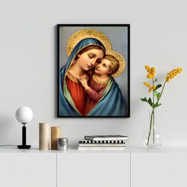 Quadro Nossa Senhora Do Bom Conselho 45x34cm - Com Vidro Mold
