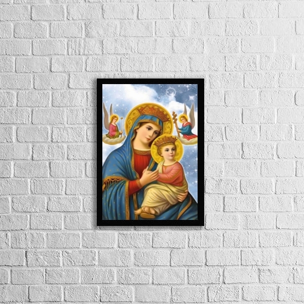 Quadro Nossa Senhora Do Perpétuo Socorro 45x34cm - Com Vidro
