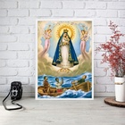 Quadro Nossa Senhora Dos Navegantes 45x34cm Moldura Preta