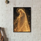 Quadro Nossa Senhora Manto De Luz Dourado 24x18cm - Com Vidro