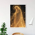 Quadro Nossa Senhora Manto De Luz Dourado 33x24cm Moldura:mad