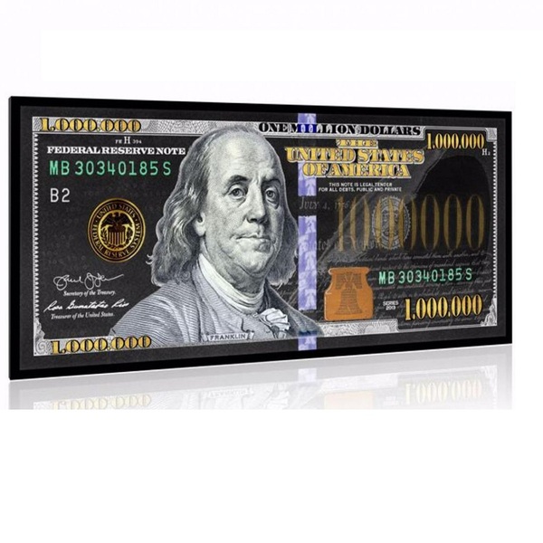 Quadro Nota De 1 Milhão De Dólares Com Moldura E Acrílico