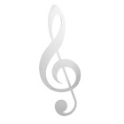 Quadro Nota Musical -clave De Sol - 60 Cm -inox Escovado