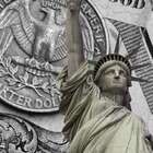 Quadro Nova York Dólar Uniart Cinza 30x30cm