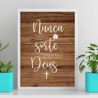 Quadro Nunca Foi Sorte Foi Deus 33x24cm - Com Vidro Moldura:m