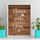 Quadro Nunca Foi Sorte Foi Deus 45x34cm - Com Vidro Moldura:m