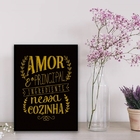 Quadro O Amor É O Principal Ingrediente 24x18cm - Com Vidro M
