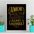 Quadro O Amor É O Principal Ingrediente 24x18cm - Com Vidro M