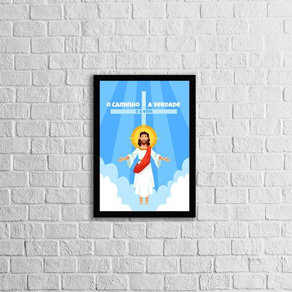 Quadro O Caminho, A Verdade E A Vida 24x18cm - Com Vidro Mold