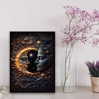 Quadro O Encontro Do Sol E Da lua 45x34cm - Com Vidro Moldura