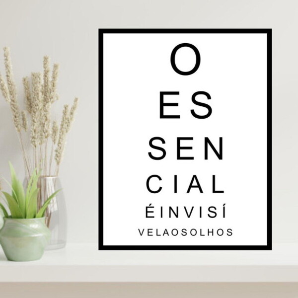 Quadro O Essencial É Invisível Aos Olhos 24x18cm - Com Vidro