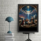 Quadro O Nascimento De Menino Jesus 24x18cm - Com Vidro Moldu