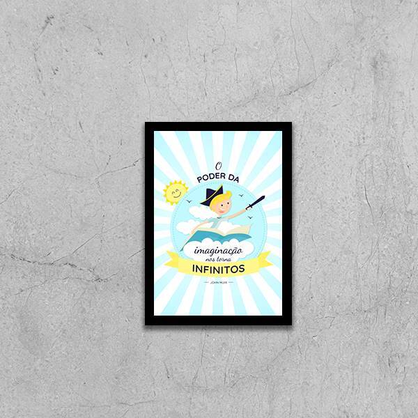 Quadro O Poder Da Imaginação Nos Torna Infinitos 24x18cm - Co