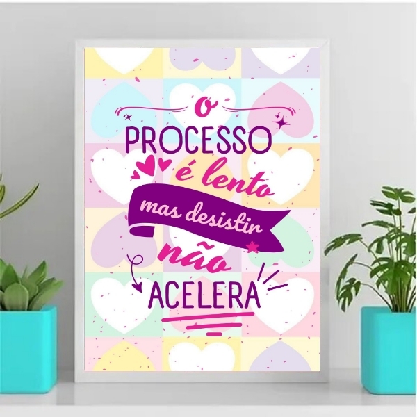 Quadro O Processo É Lento Mas Desistir Não acelera 24x18cm Mo