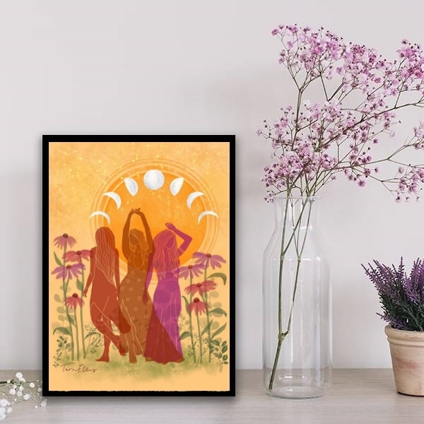 Quadro O Sagrado Feminino 24x18cm - Com Vidro Moldura:madeira