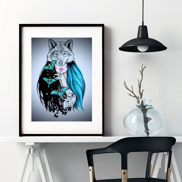 Quadro O Sagrado Feminino - 60x48cm Moldura:madeira Preta