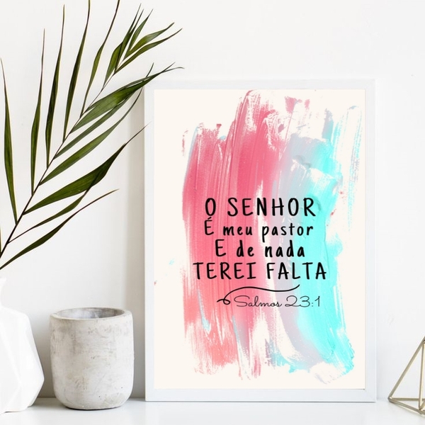 Quadro O Senhor É Meu Pastor E De Nada Terei Falta 24x18cm Mo